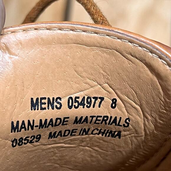 David Stone Burnished Tan Brown Faux Leather Cap Toe Oxfords Mens Size 8 - Picture 11 of 11